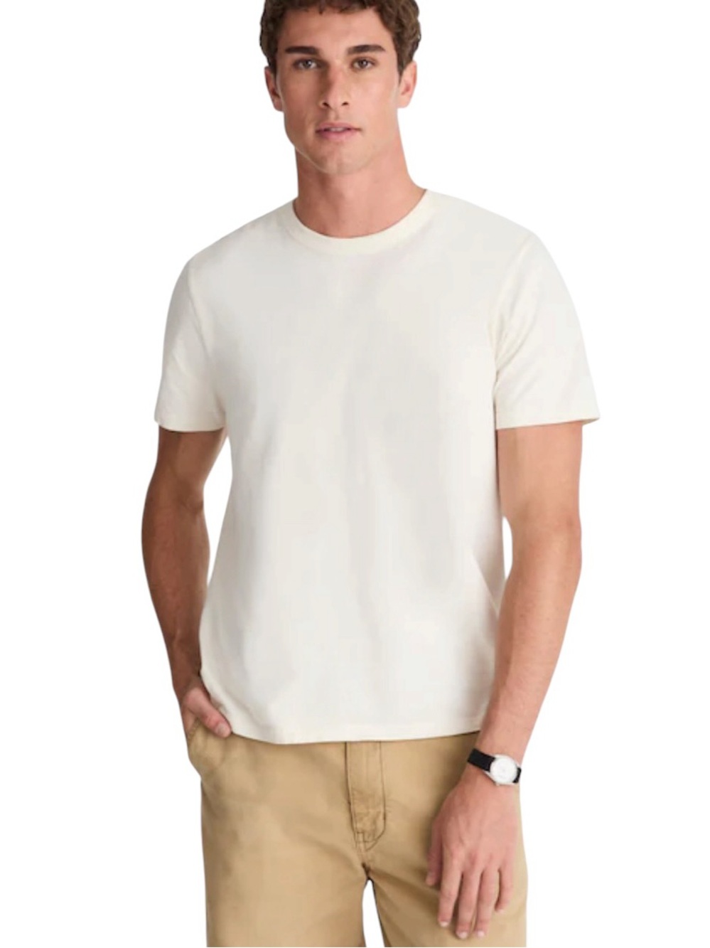 Madewell Men's Garment-Dyed Allday Crewneck Tee in Soft White (Cream) Size XS